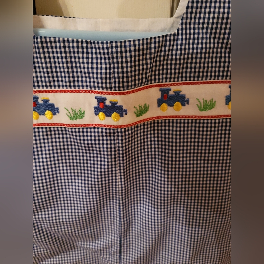 Lullaby Set Train Ribbon Jon Jon Romper Shortall - Picture 2 of 3